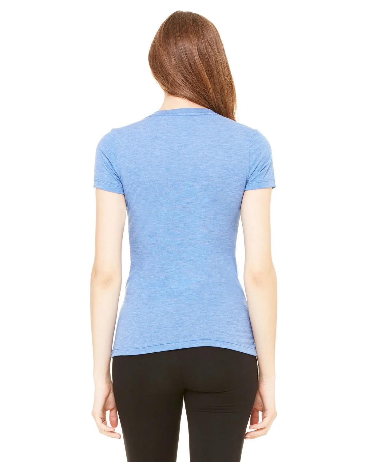 Ladies' Triblend Short-Sleeve Deep V-Neck T-Shirt 19 of 29