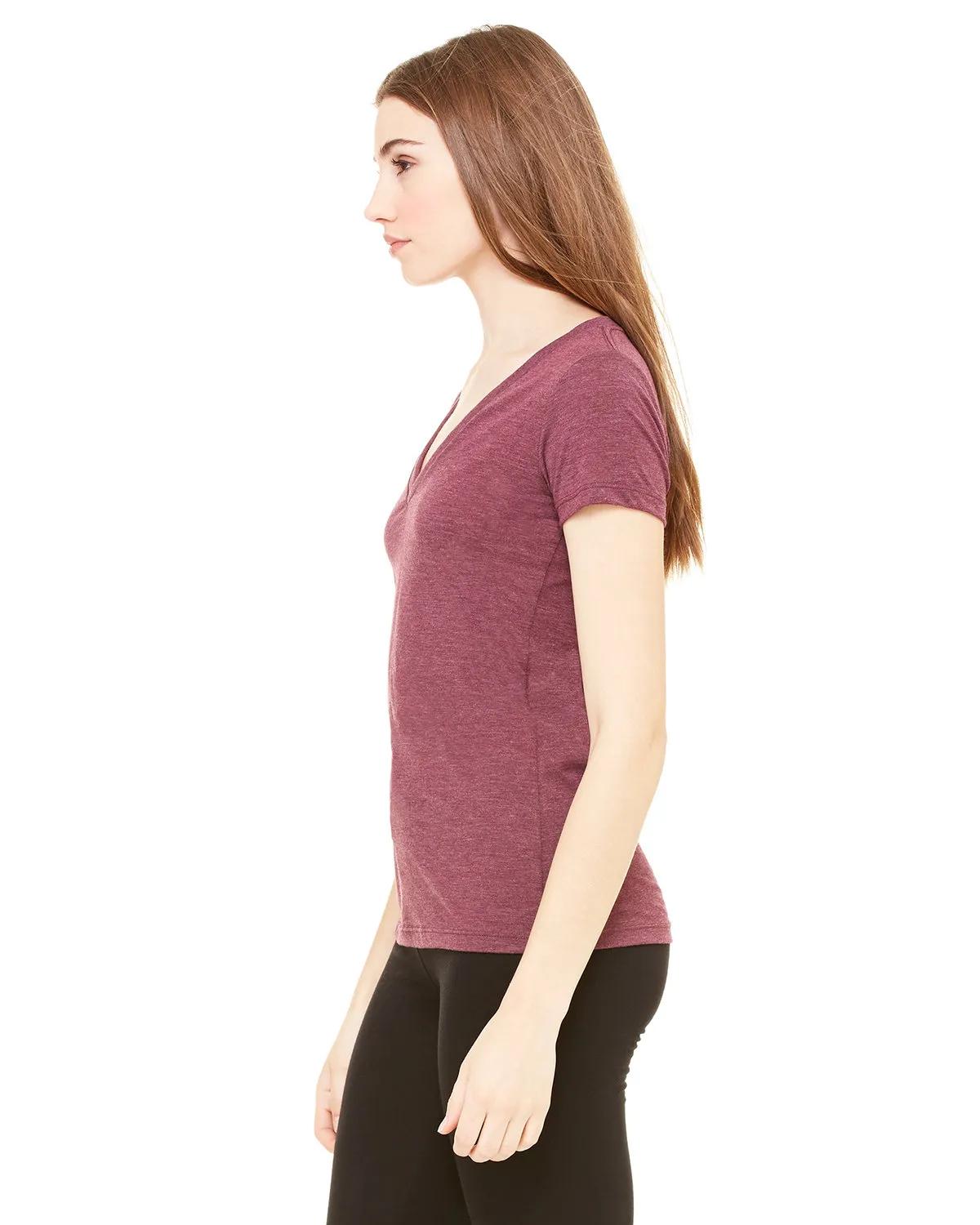 Ladies' Triblend Short-Sleeve Deep V-Neck T-Shirt 10 of 29