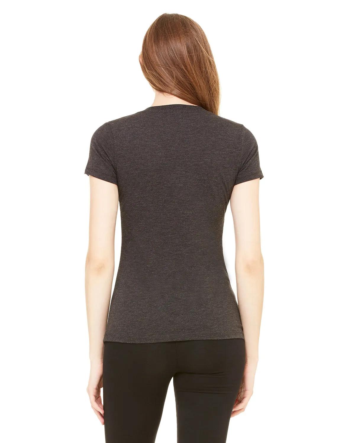 Ladies' Triblend Short-Sleeve Deep V-Neck T-Shirt 25 of 29