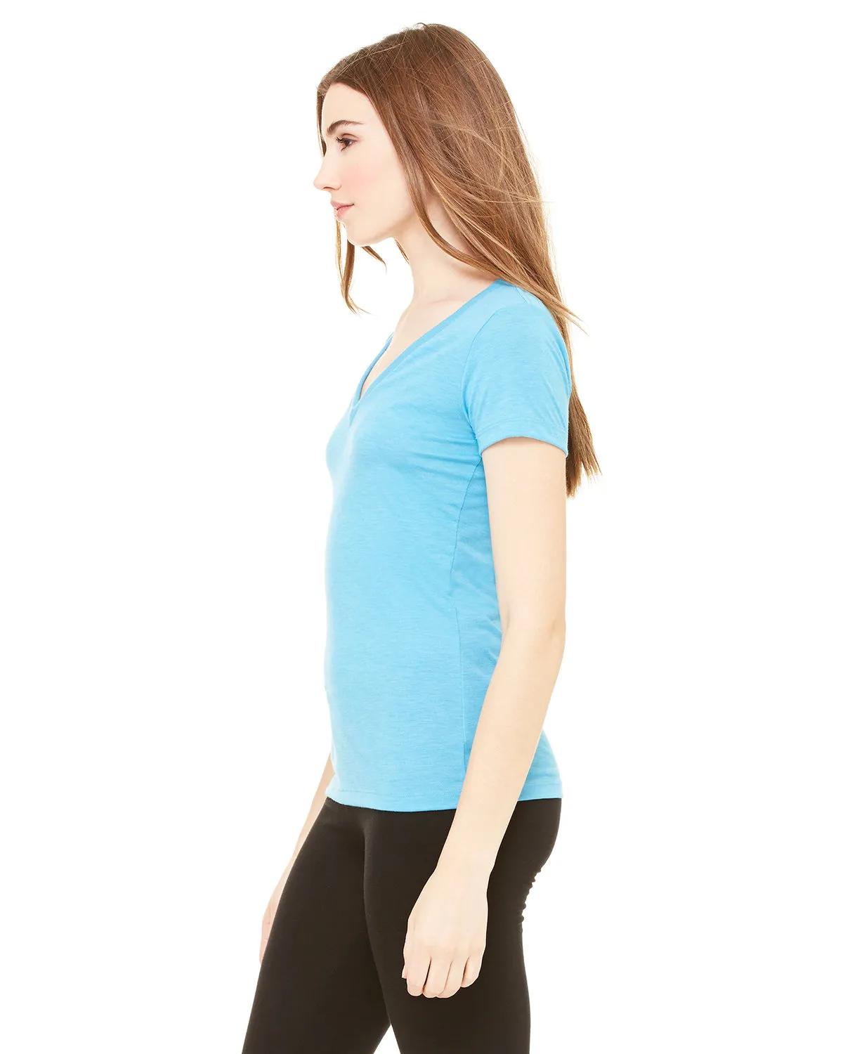 Ladies' Triblend Short-Sleeve Deep V-Neck T-Shirt 18 of 29