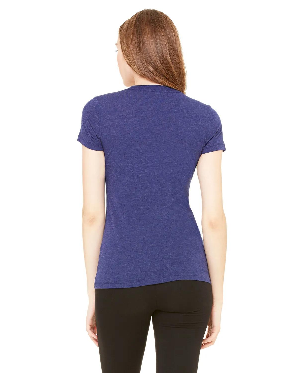 Ladies' Triblend Short-Sleeve Deep V-Neck T-Shirt 13 of 29