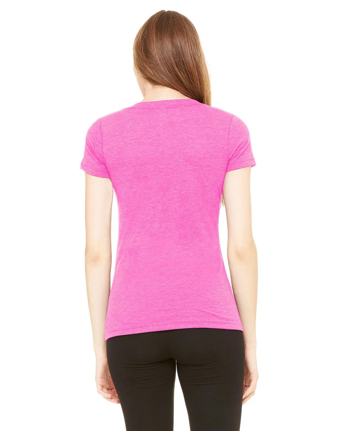Ladies' Triblend Short-Sleeve Deep V-Neck T-Shirt 15 of 29