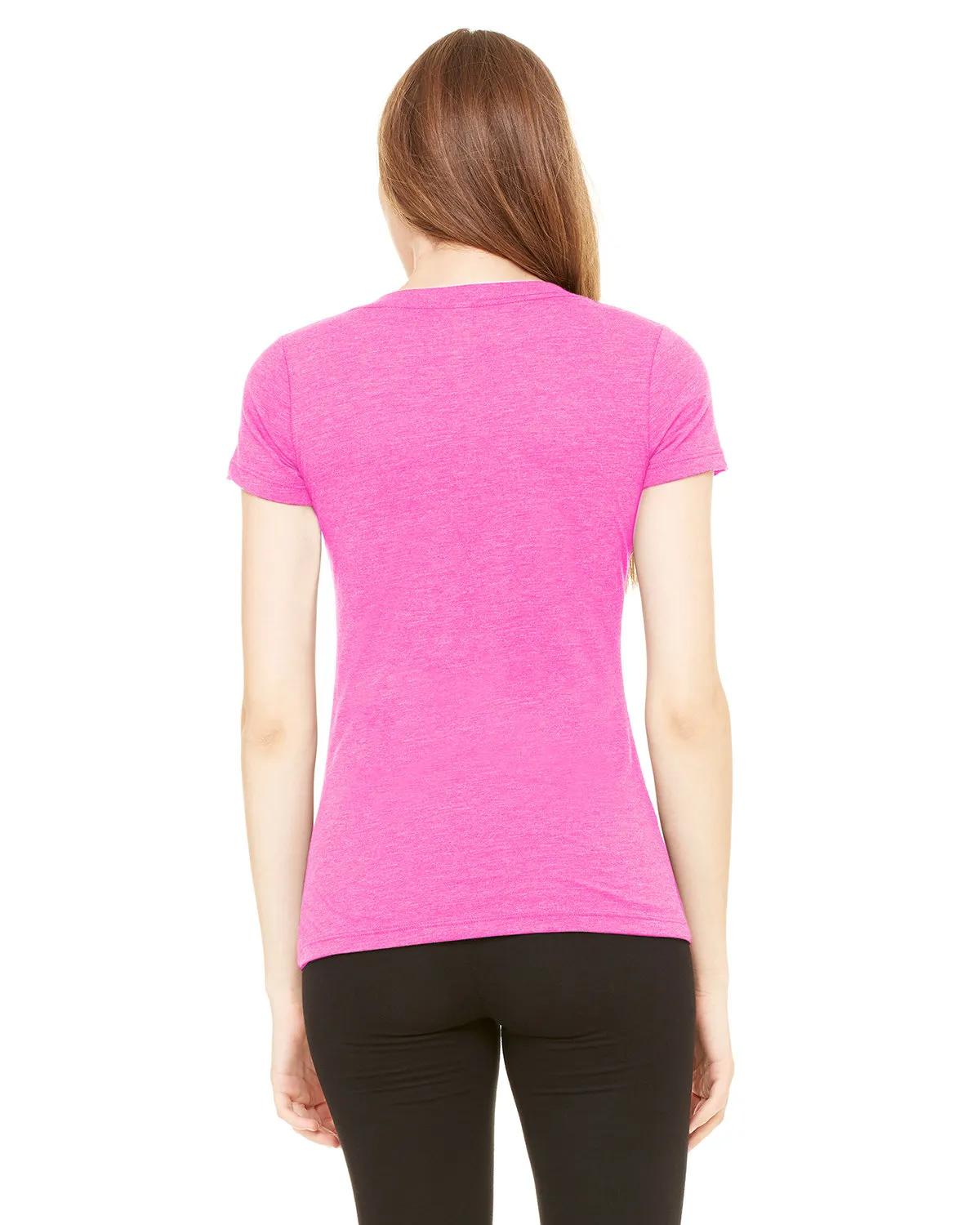 Ladies' Triblend Short-Sleeve Deep V-Neck T-Shirt 26 of 29