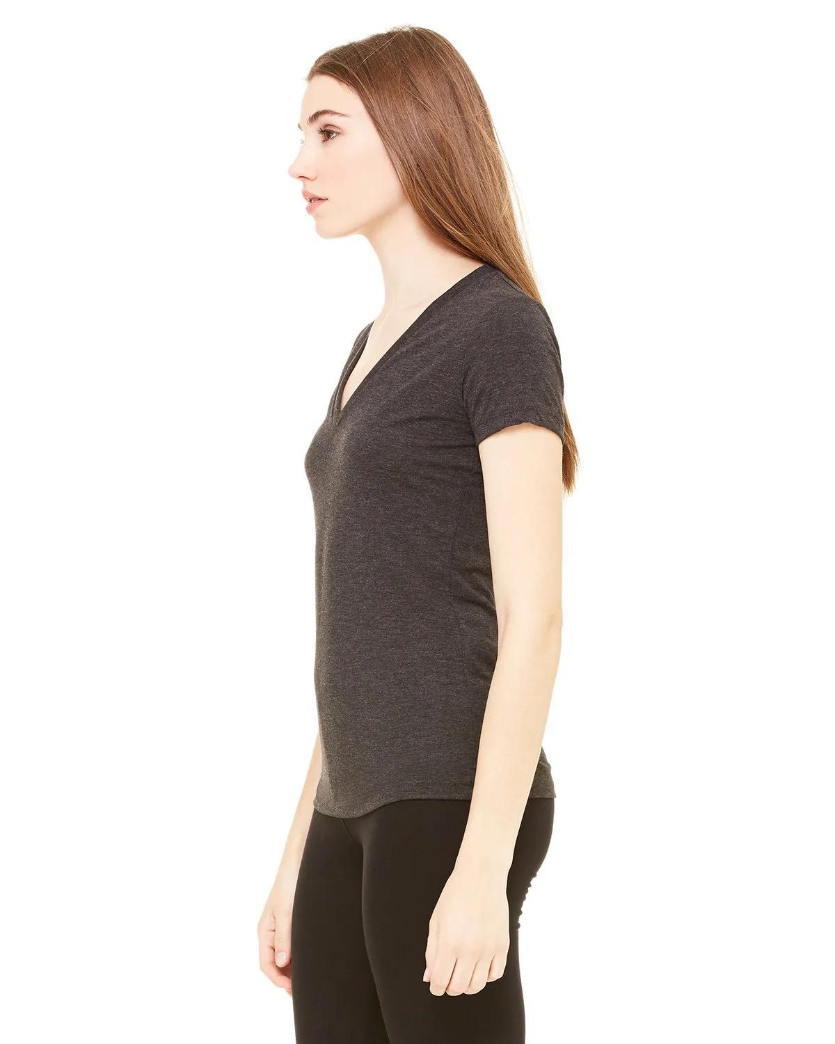 Ladies' Triblend Short-Sleeve Deep V-Neck T-Shirt 26 of 29