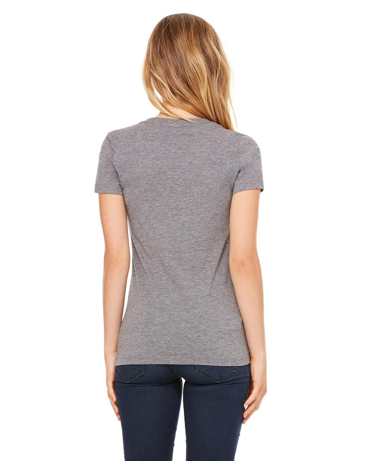 Ladies' Triblend Short-Sleeve Deep V-Neck T-Shirt 27 of 29