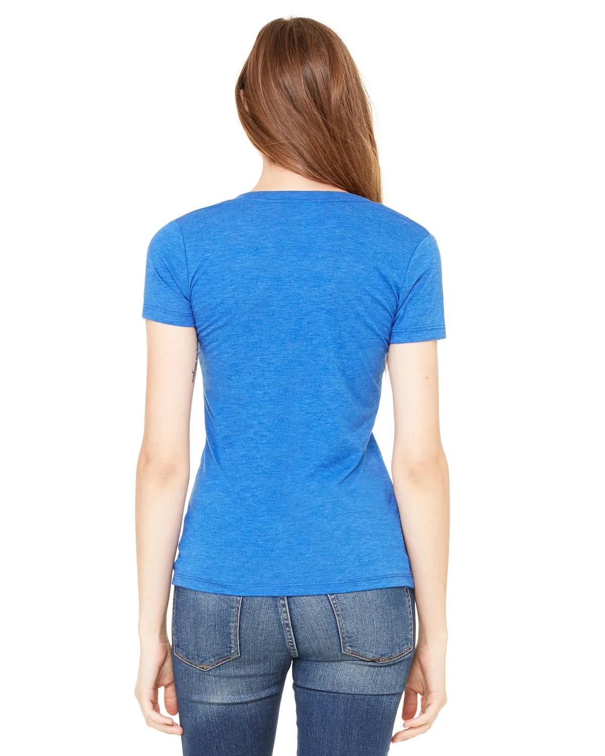 Ladies' Triblend Short-Sleeve Deep V-Neck T-Shirt 11 of 29