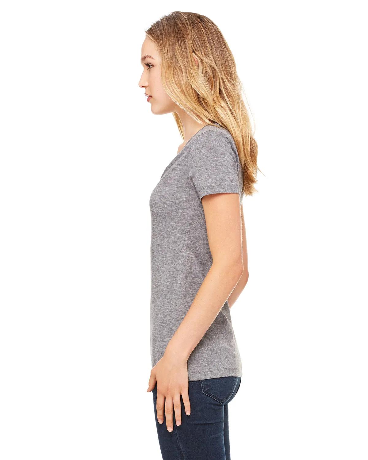Ladies' Triblend Short-Sleeve Deep V-Neck T-Shirt 28 of 29