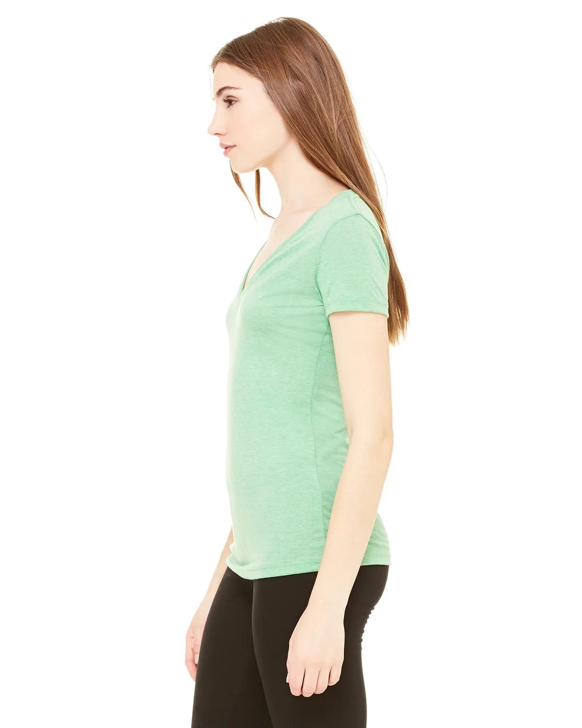Ladies' Triblend Short-Sleeve Deep V-Neck T-Shirt 20 of 29