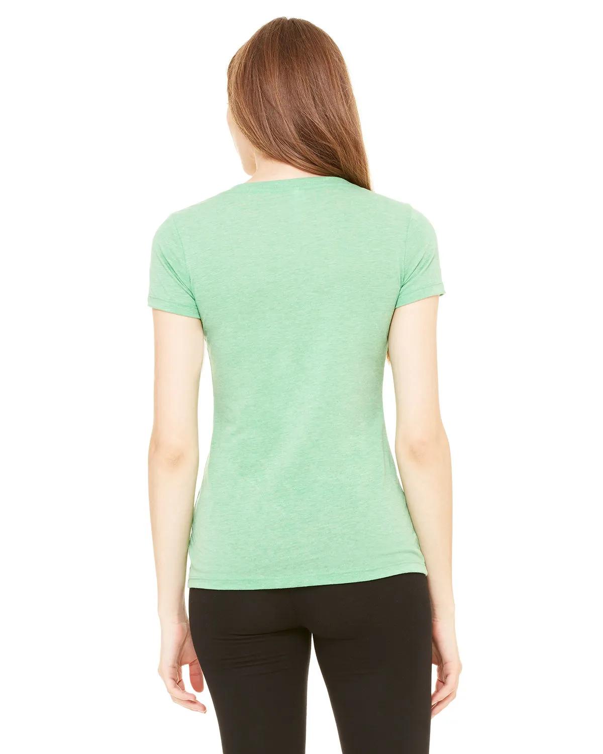 Ladies' Triblend Short-Sleeve Deep V-Neck T-Shirt 22 of 29