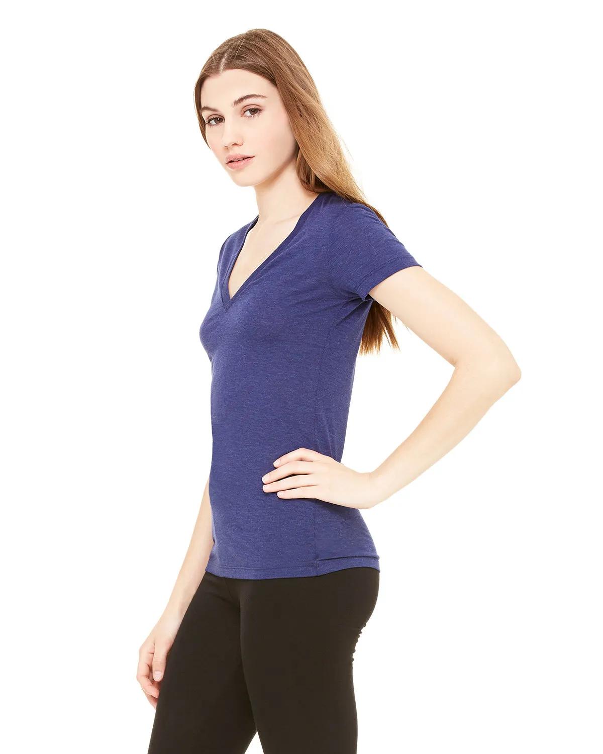 Ladies' Triblend Short-Sleeve Deep V-Neck T-Shirt 25 of 29