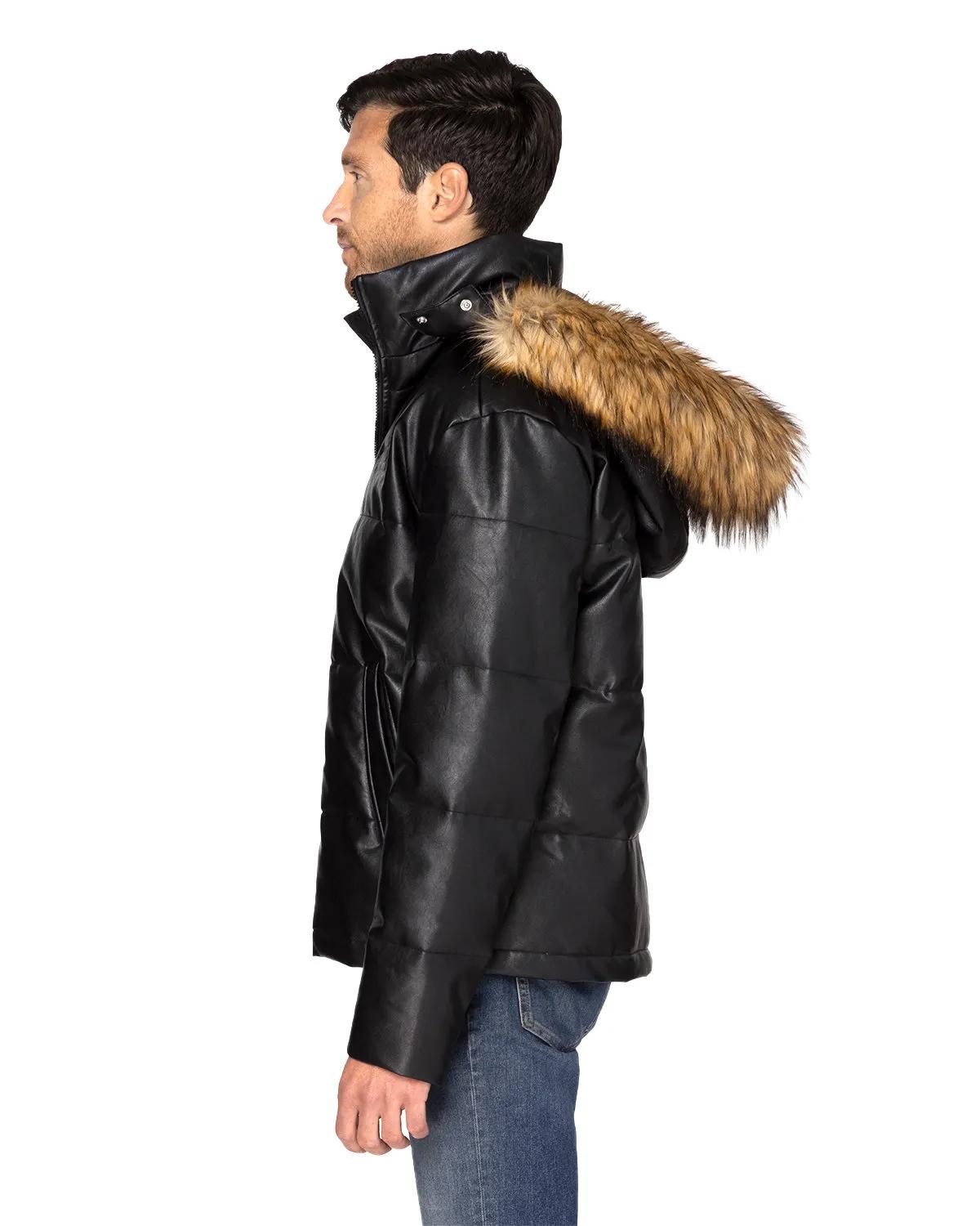 Unisex Vegan Leather Puffer Jacket 2 of 2