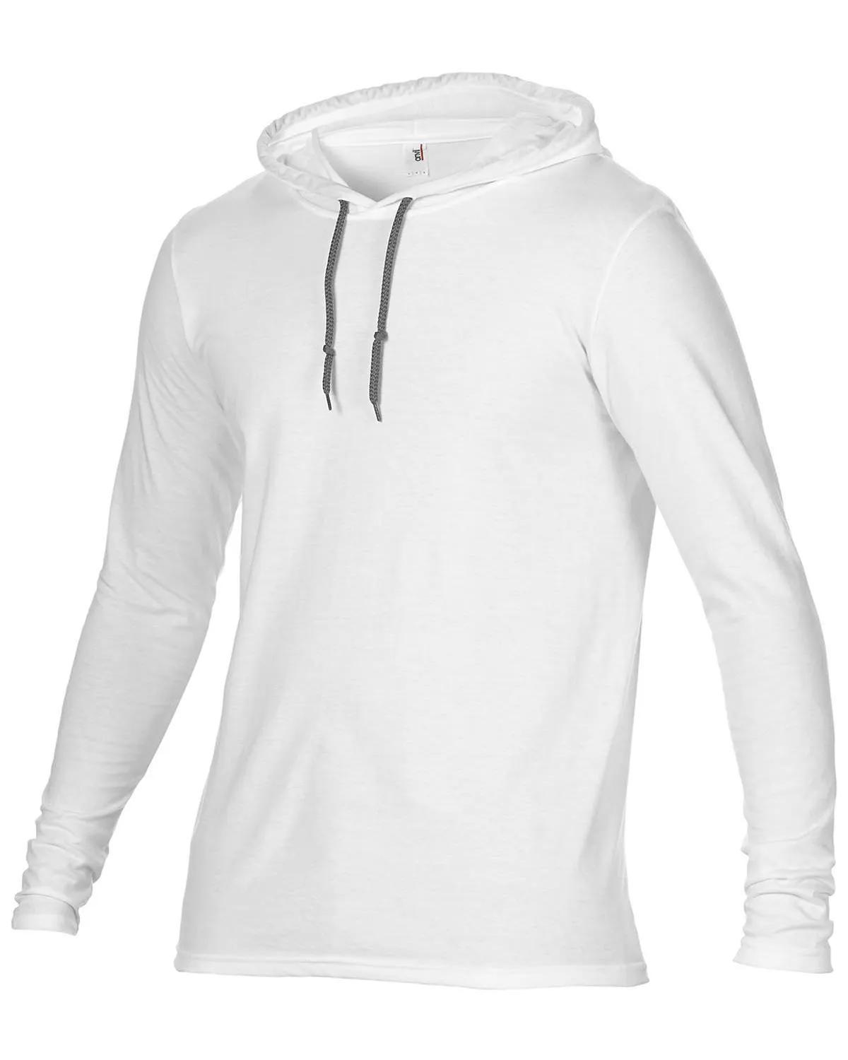 Adult Lightweight Long-Sleeve Hooded T-Shirt 33 of 48