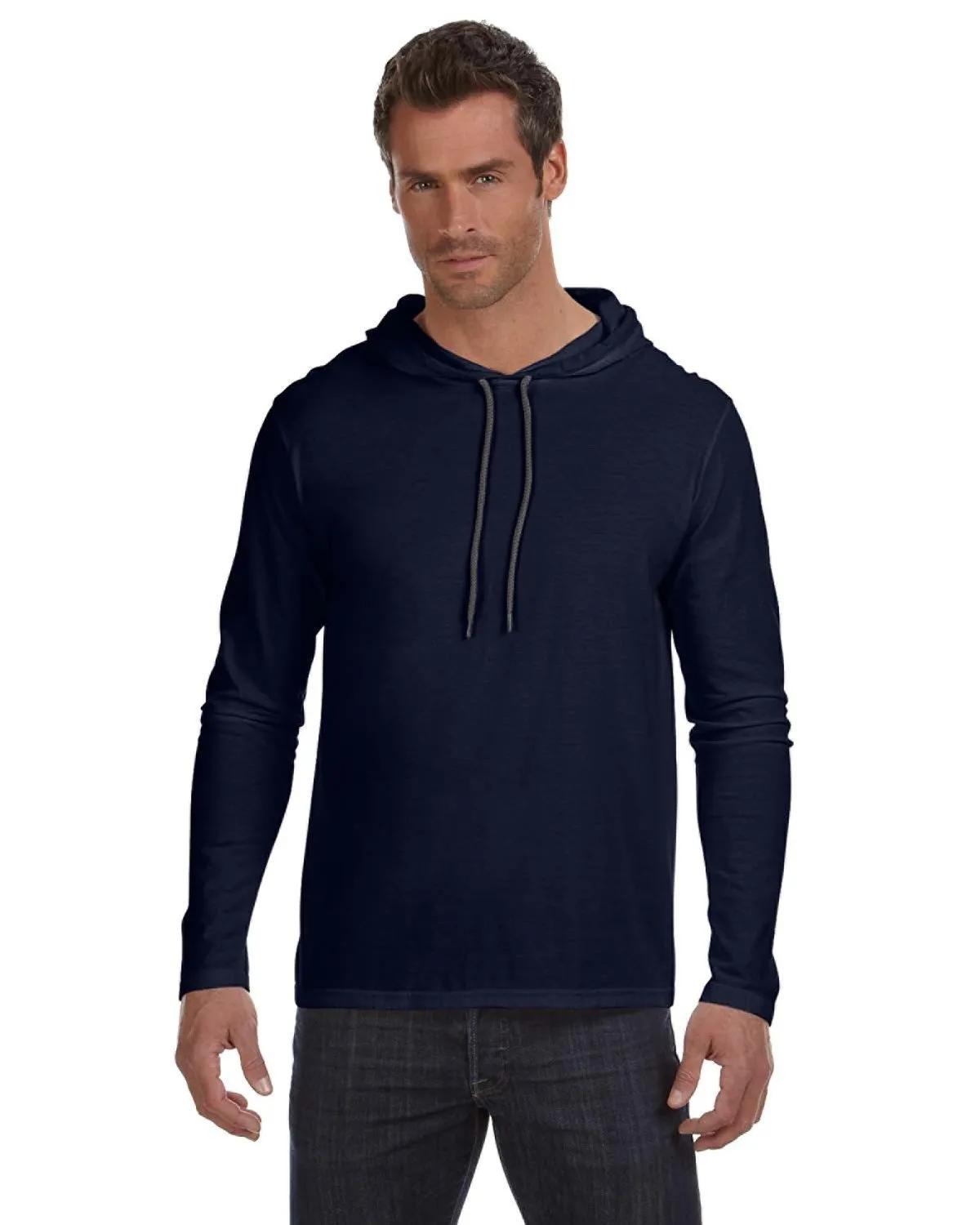 Adult Lightweight Long-Sleeve Hooded T-Shirt 2 of 40