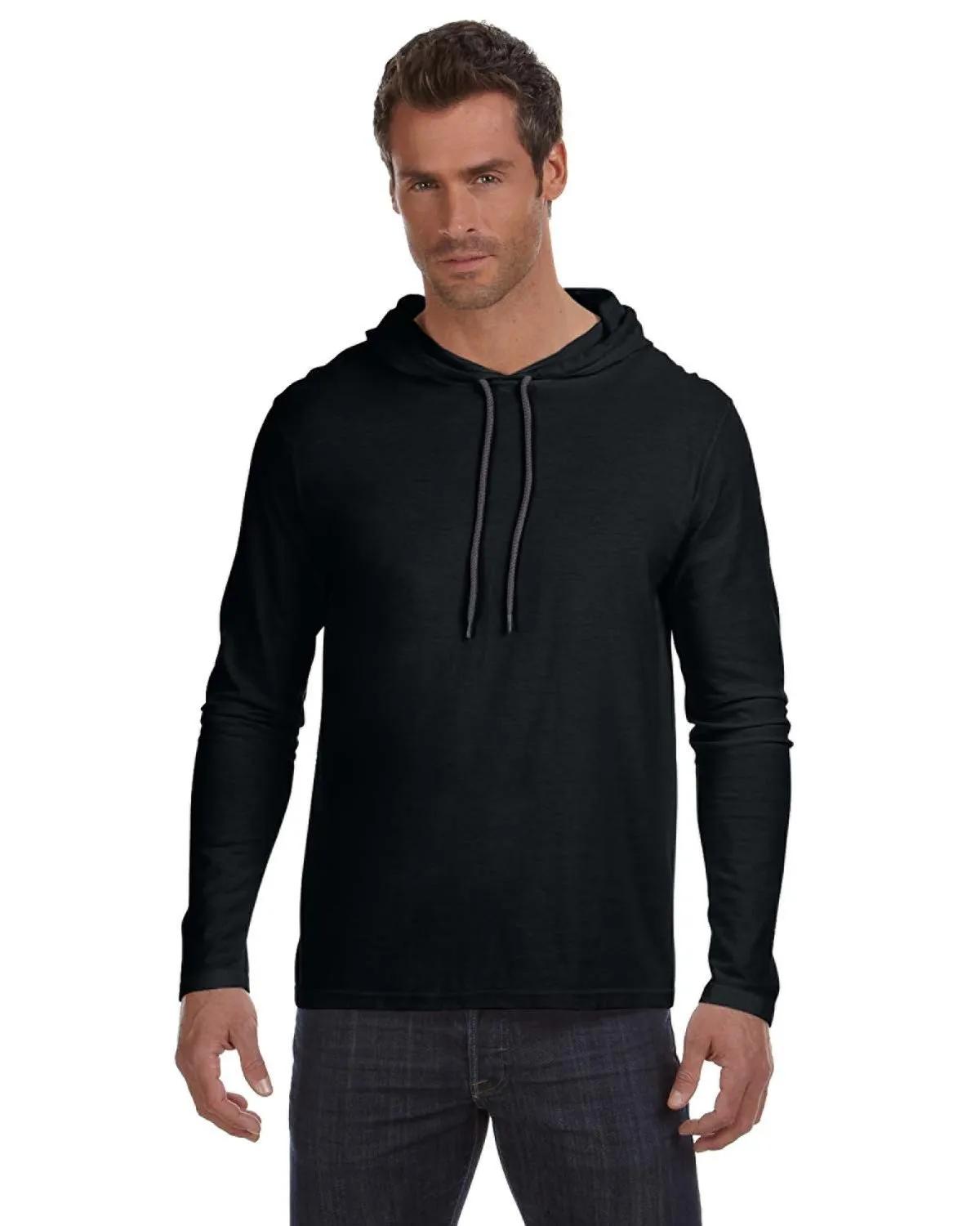 Adult Lightweight Long-Sleeve Hooded T-Shirt