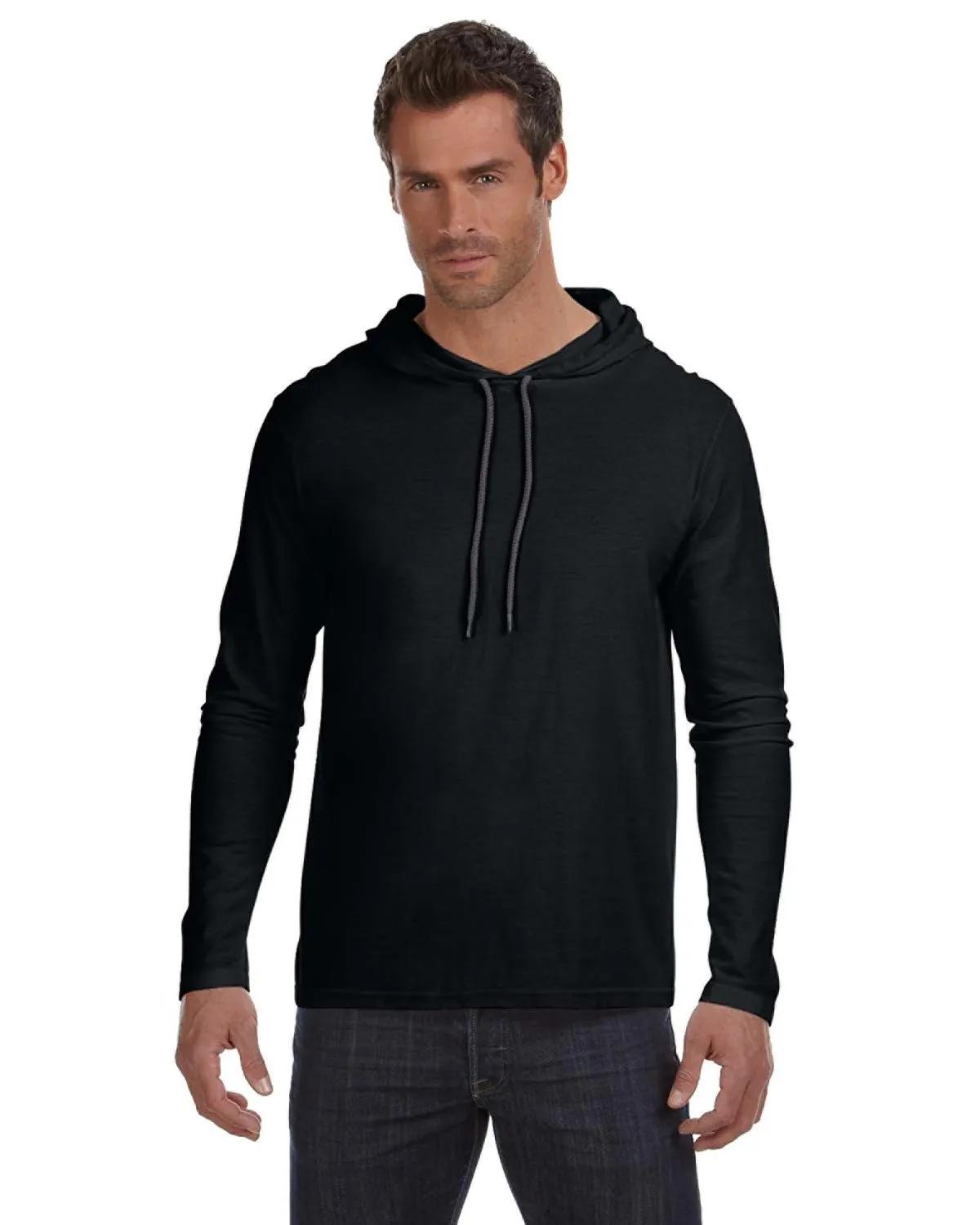 Adult Lightweight Long-Sleeve Hooded T-Shirt 4 of 40