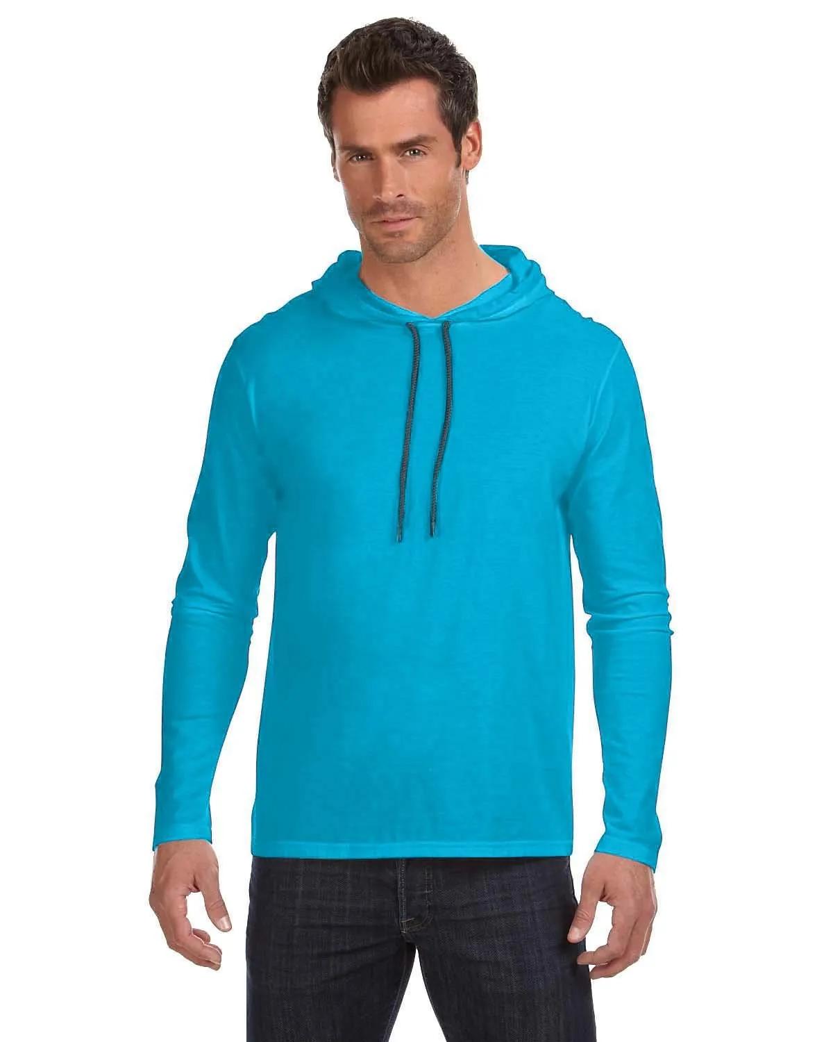 Adult Lightweight Long-Sleeve Hooded T-Shirt 1 of 40