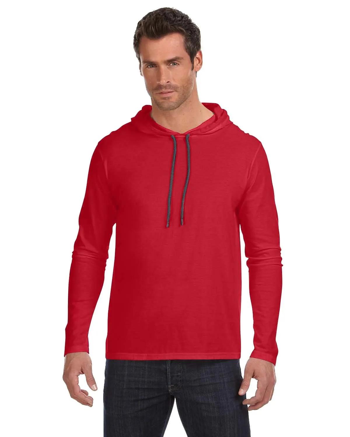 Adult Lightweight Long-Sleeve Hooded T-Shirt 2 of 48