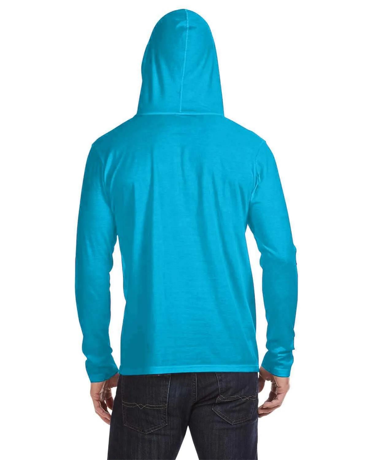 Adult Lightweight Long-Sleeve Hooded T-Shirt 46 of 48