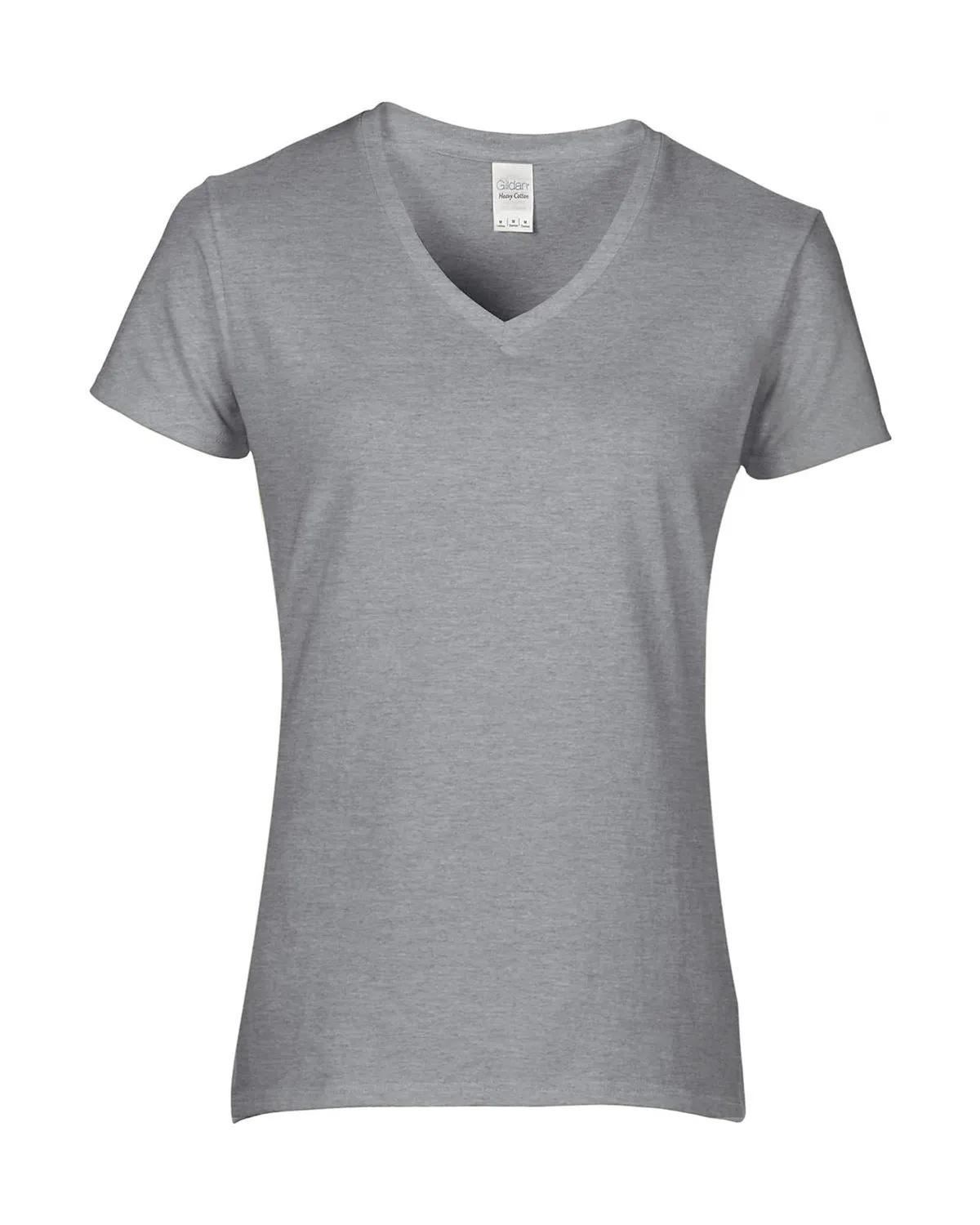 Ladies' Heavy Cotton™ V-Neck T-Shirt 70 of 81