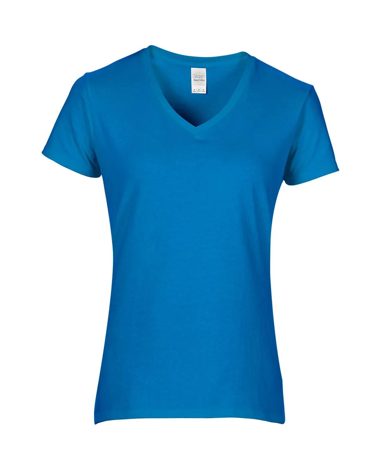 Ladies' Heavy Cotton™ V-Neck T-Shirt 28 of 81