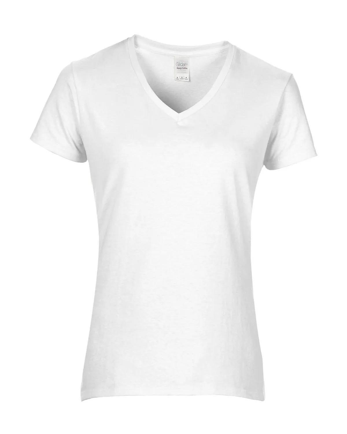 Ladies' Heavy Cotton™ V-Neck T-Shirt 17 of 81