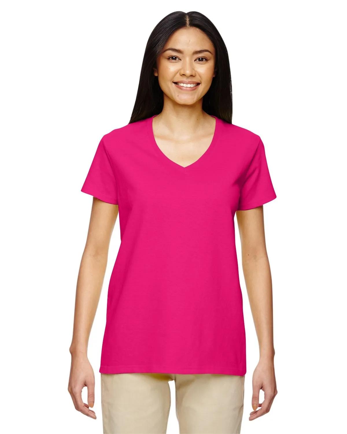 Ladies' Heavy Cotton™ V-Neck T-Shirt 4 of 81