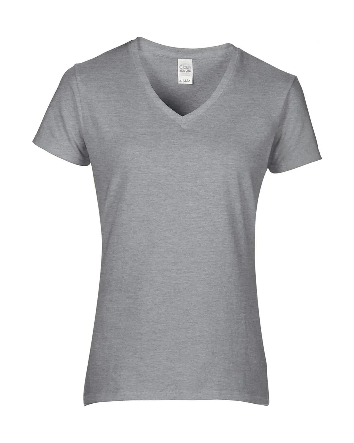 Ladies' Heavy Cotton™ V-Neck T-Shirt 44 of 81