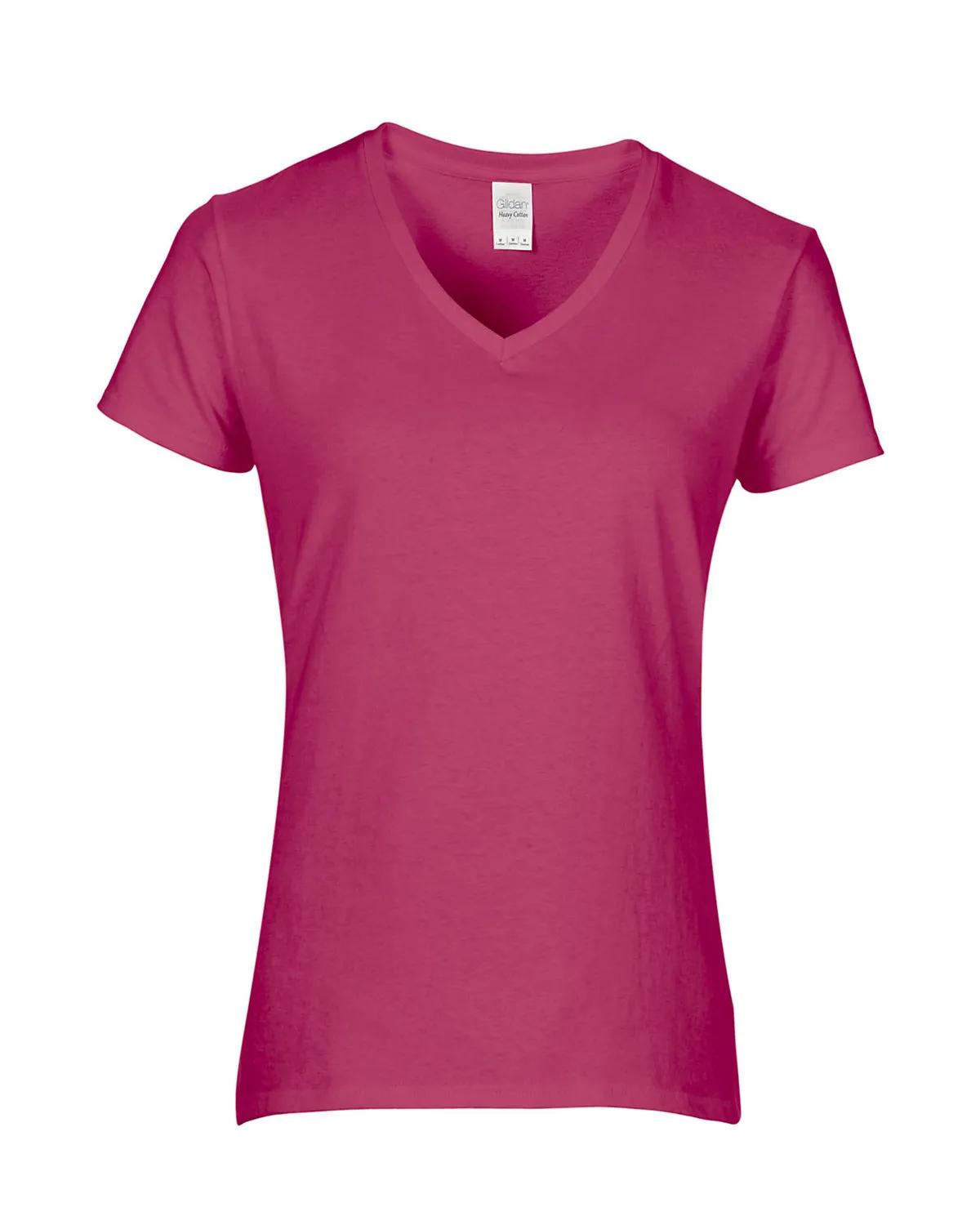 Ladies' Heavy Cotton™ V-Neck T-Shirt 77 of 81