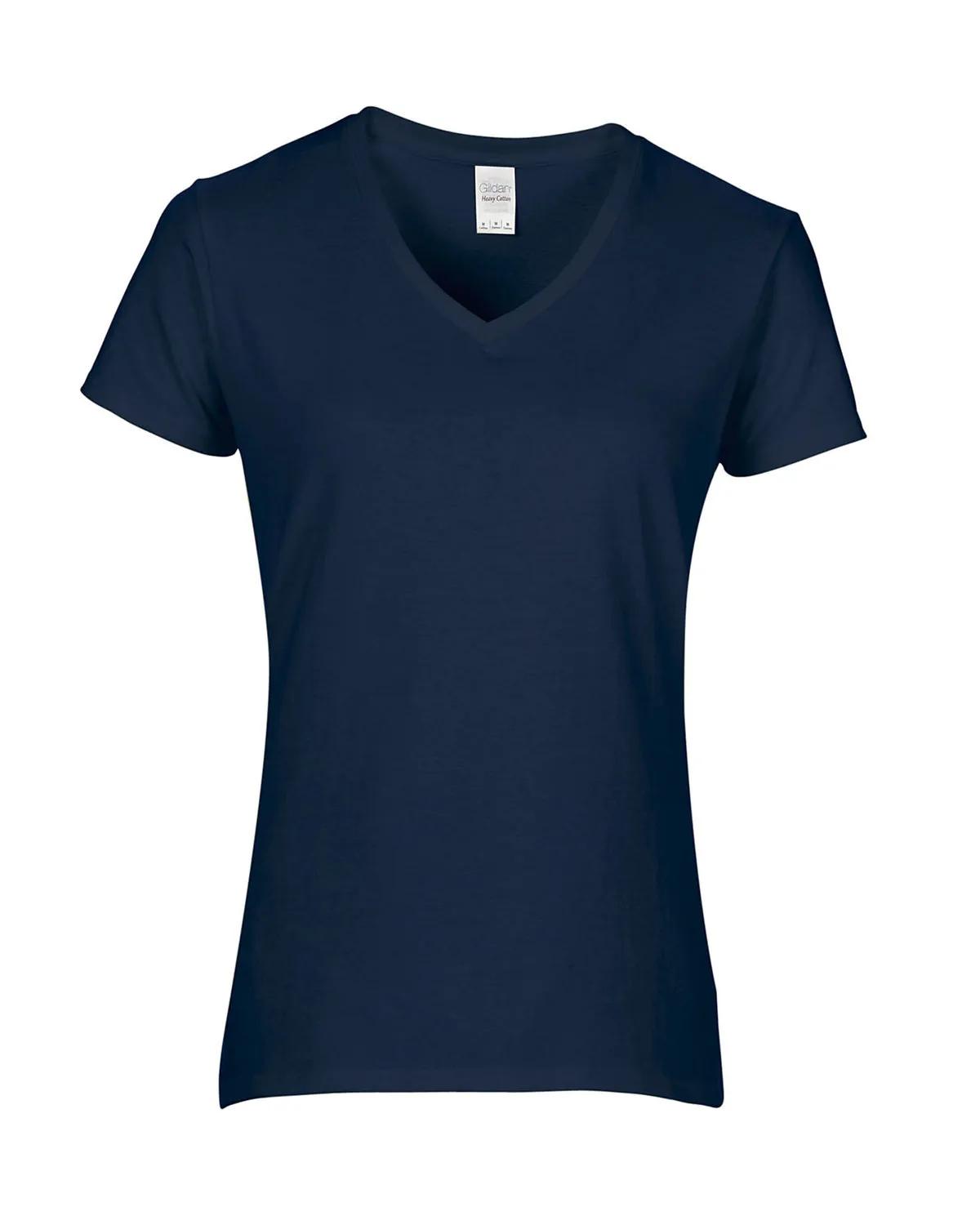 Ladies' Heavy Cotton™ V-Neck T-Shirt 38 of 81