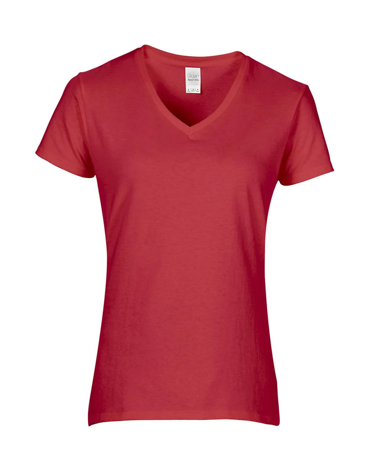 Ladies' Heavy Cotton™ V-Neck T-Shirt 73 of 81