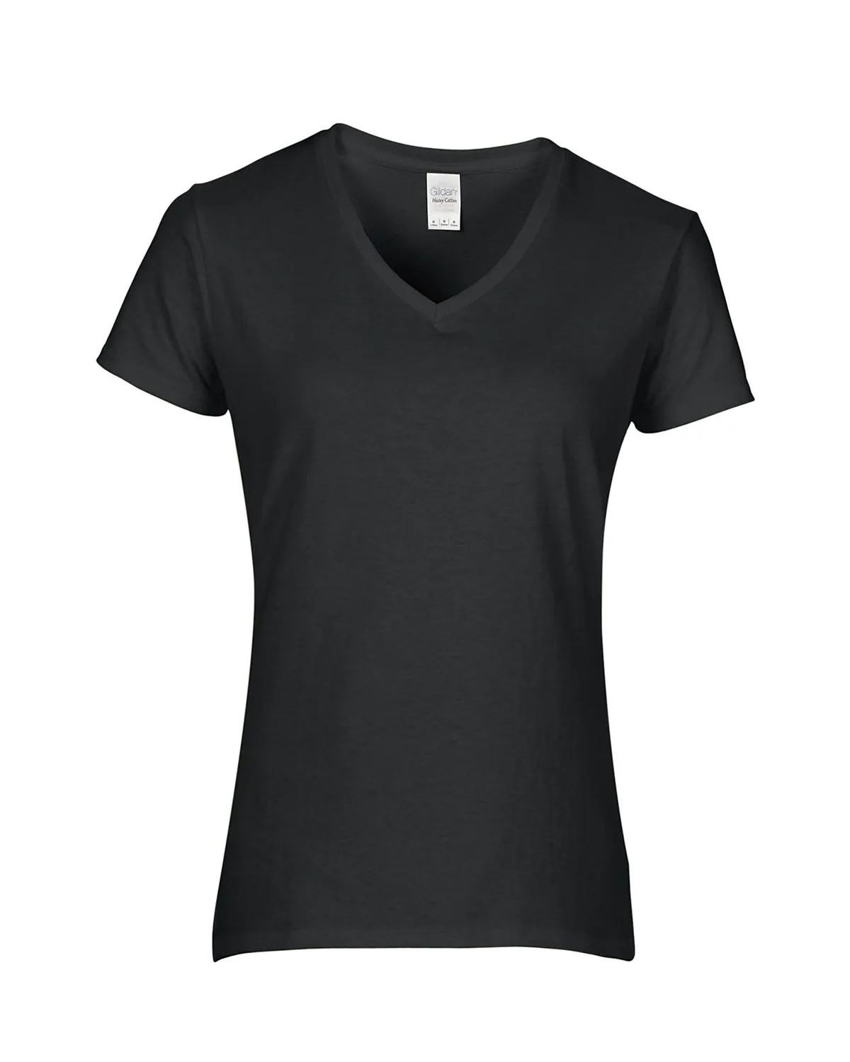 Ladies' Heavy Cotton™ V-Neck T-Shirt 32 of 81