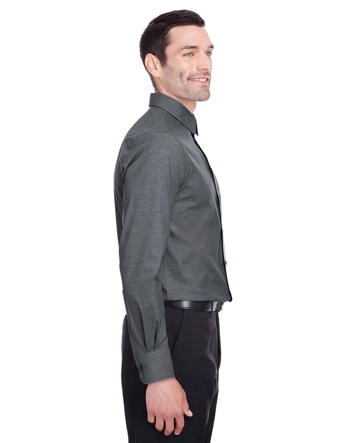 Men's Crown Collection® Stretch Pinpoint Chambray Woven Shirt 10 of 23
