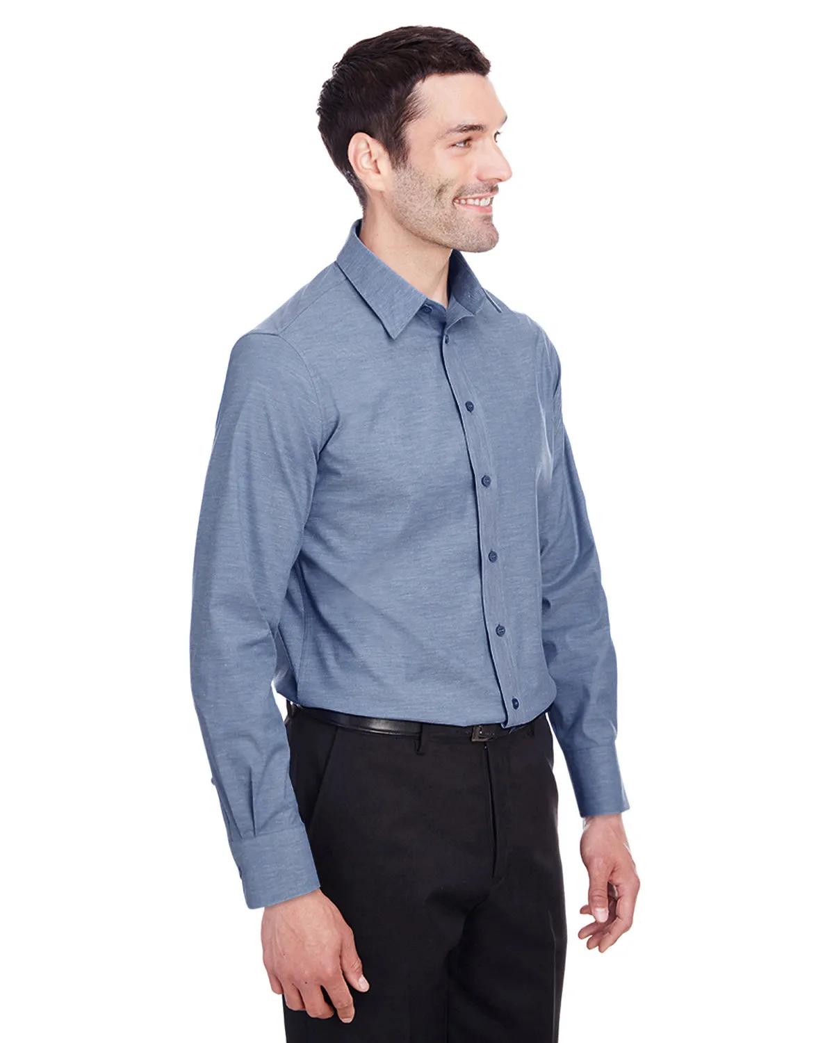 Men's Crown Collection® Stretch Pinpoint Chambray Woven Shirt 13 of 23