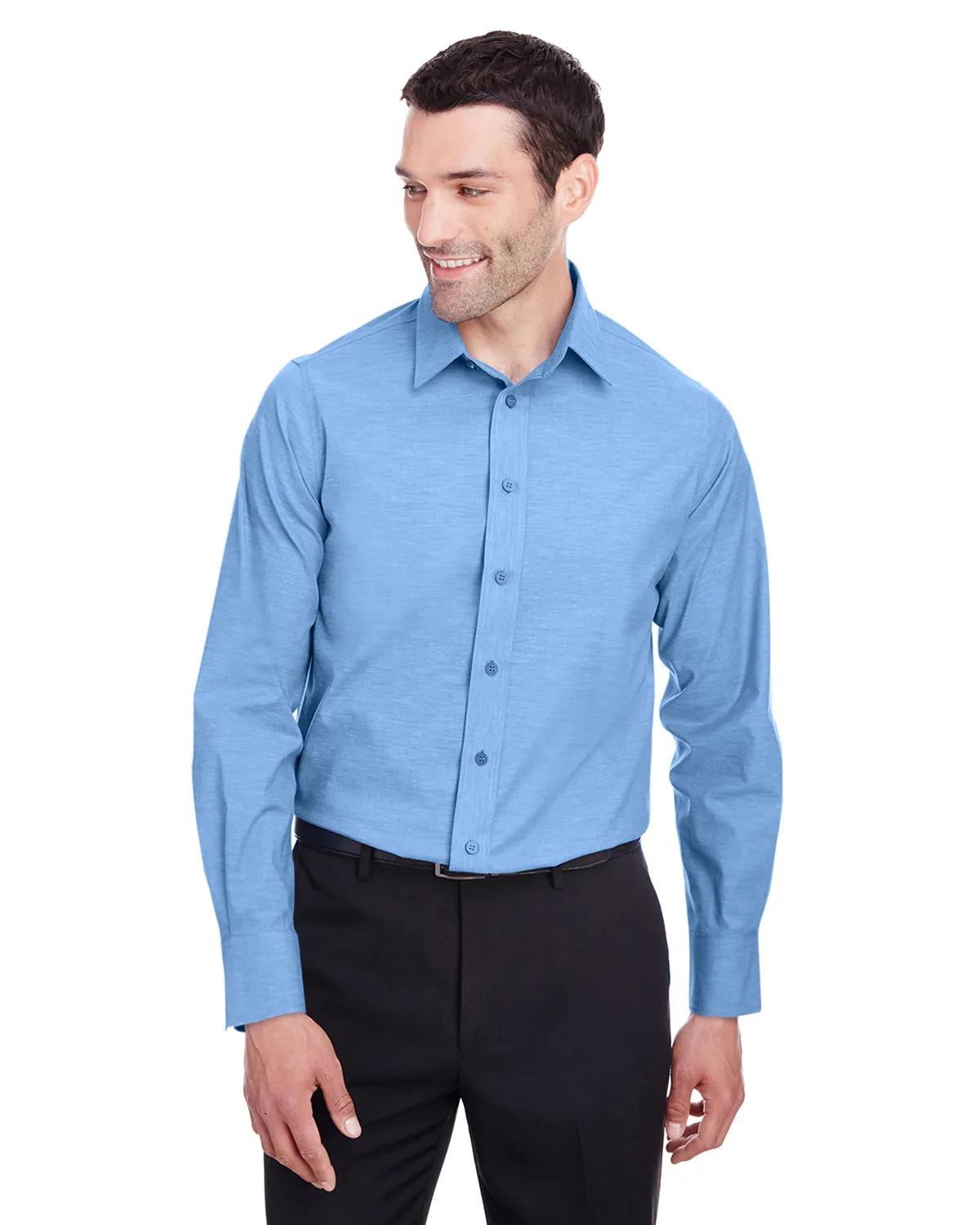 Men's Crown Collection® Stretch Pinpoint Chambray Woven Shirt 3 of 23