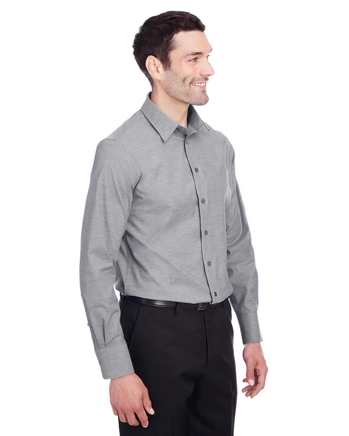 Men's Crown Collection® Stretch Pinpoint Chambray Woven Shirt 21 of 23