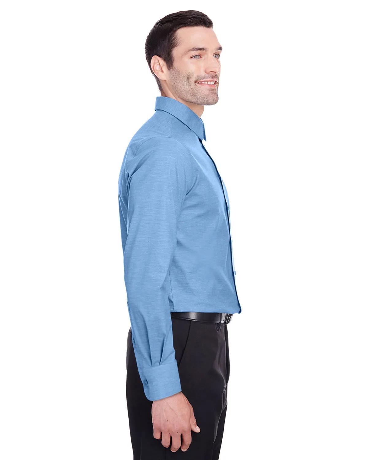 Men's Crown Collection® Stretch Pinpoint Chambray Woven Shirt 7 of 23