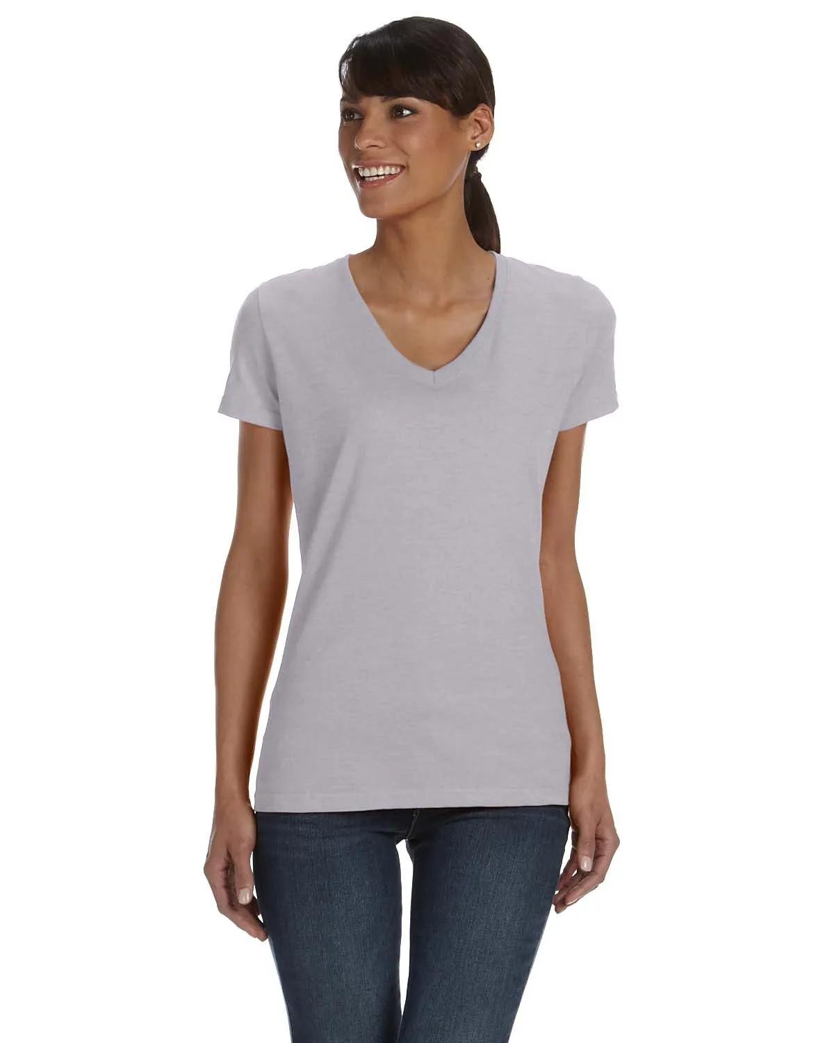 Ladies' HD Cotton™ V-Neck T-Shirt 1 of 16