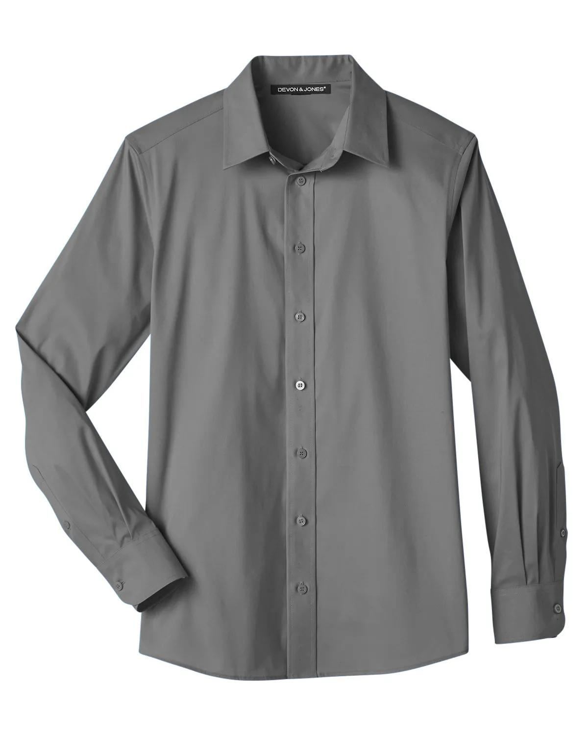 Men's Crown Collection® Stretch Broadcloth Slim Fit Woven Shirt 5 of 16