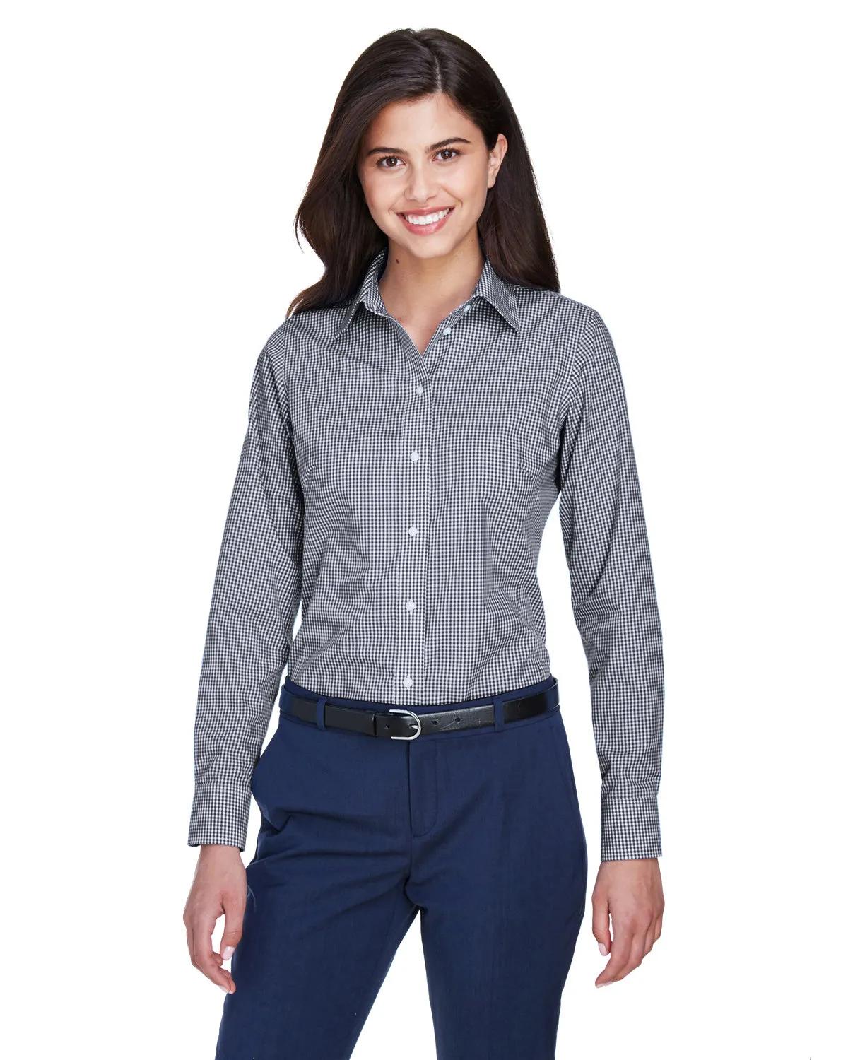 Ladies' Ladies' Crown Collection® Gingham Check Woven Shirt 1 of 40