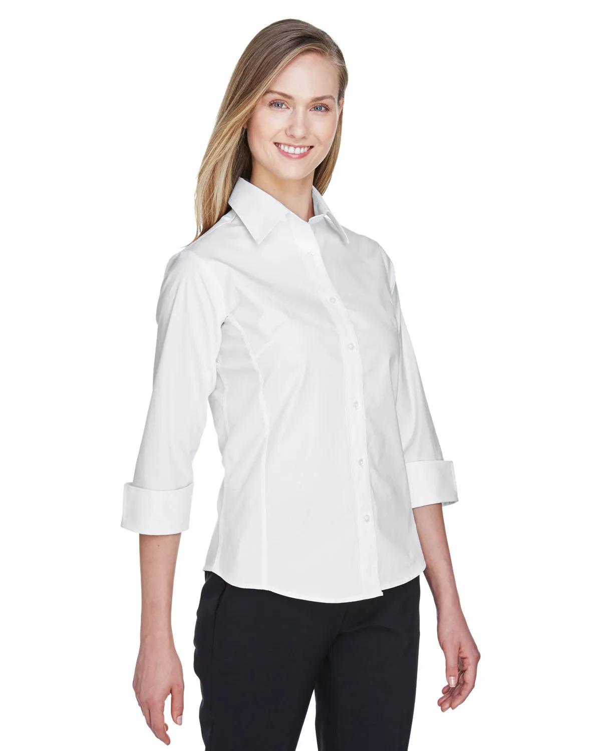 Ladies' Perfect Fit™ Three-Quarter Sleeve Stretch Poplin Blouse 7 of 48