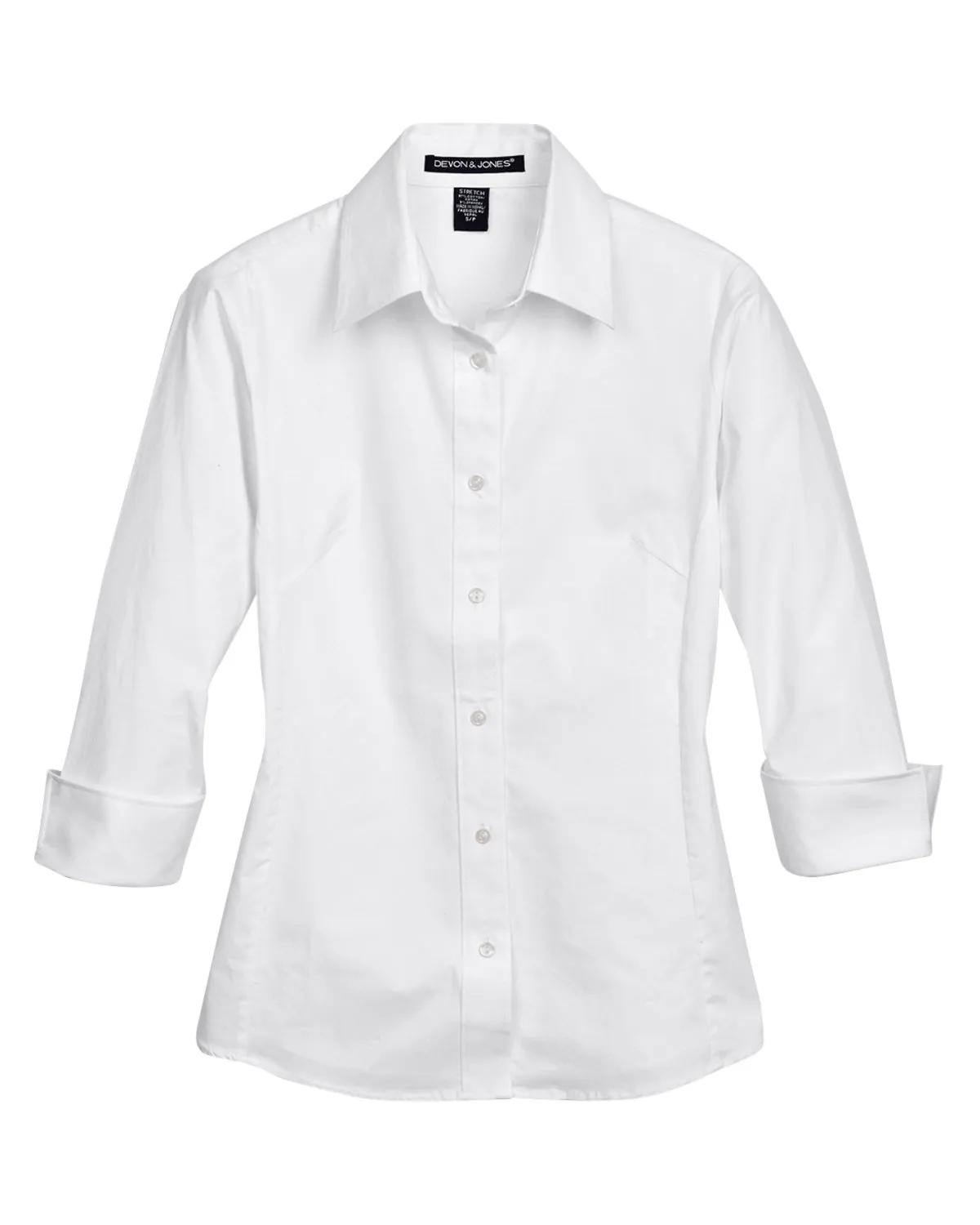 Ladies' Perfect Fit™ Three-Quarter Sleeve Stretch Poplin Blouse 10 of 48