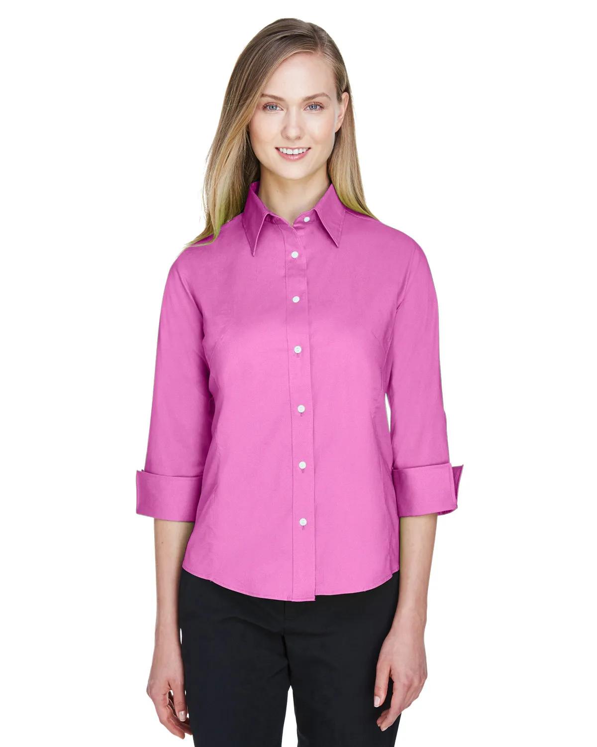 Ladies' Perfect Fit™ Three-Quarter Sleeve Stretch Poplin Blouse 4 of 48