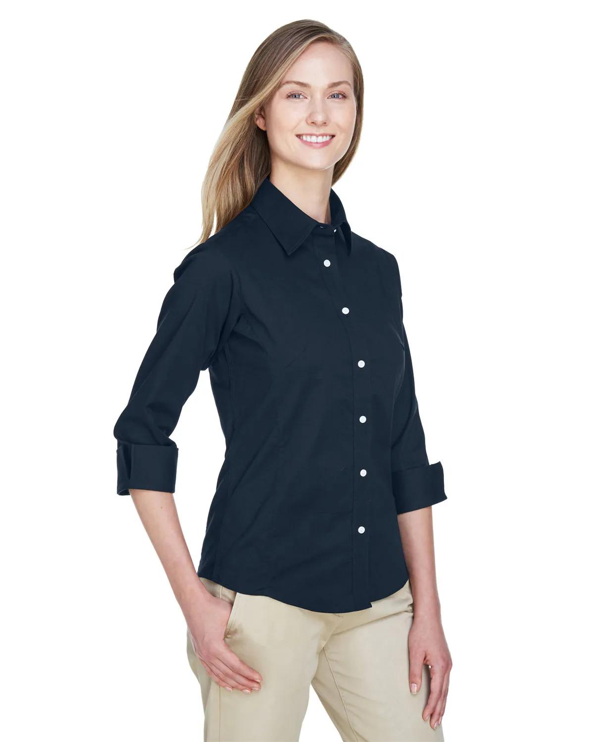 Ladies' Perfect Fit™ Three-Quarter Sleeve Stretch Poplin Blouse 31 of 48