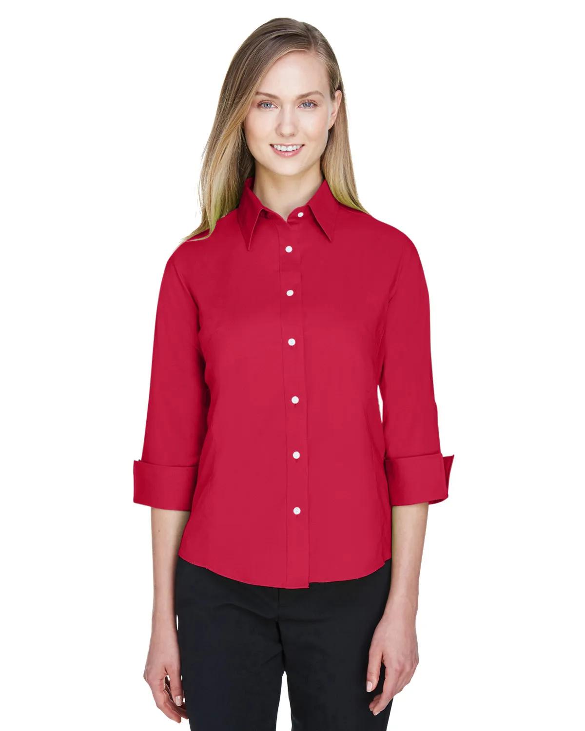 Ladies' Perfect Fit™ Three-Quarter Sleeve Stretch Poplin Blouse 5 of 48