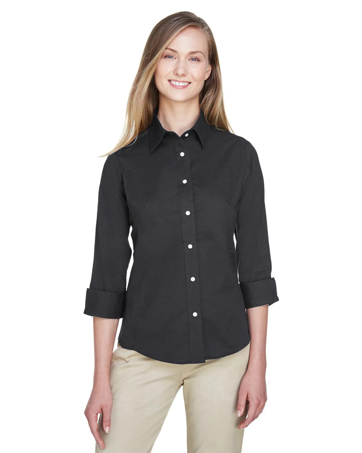 Ladies' Perfect Fit™ Three-Quarter Sleeve Stretch Poplin Blouse 3 of 48