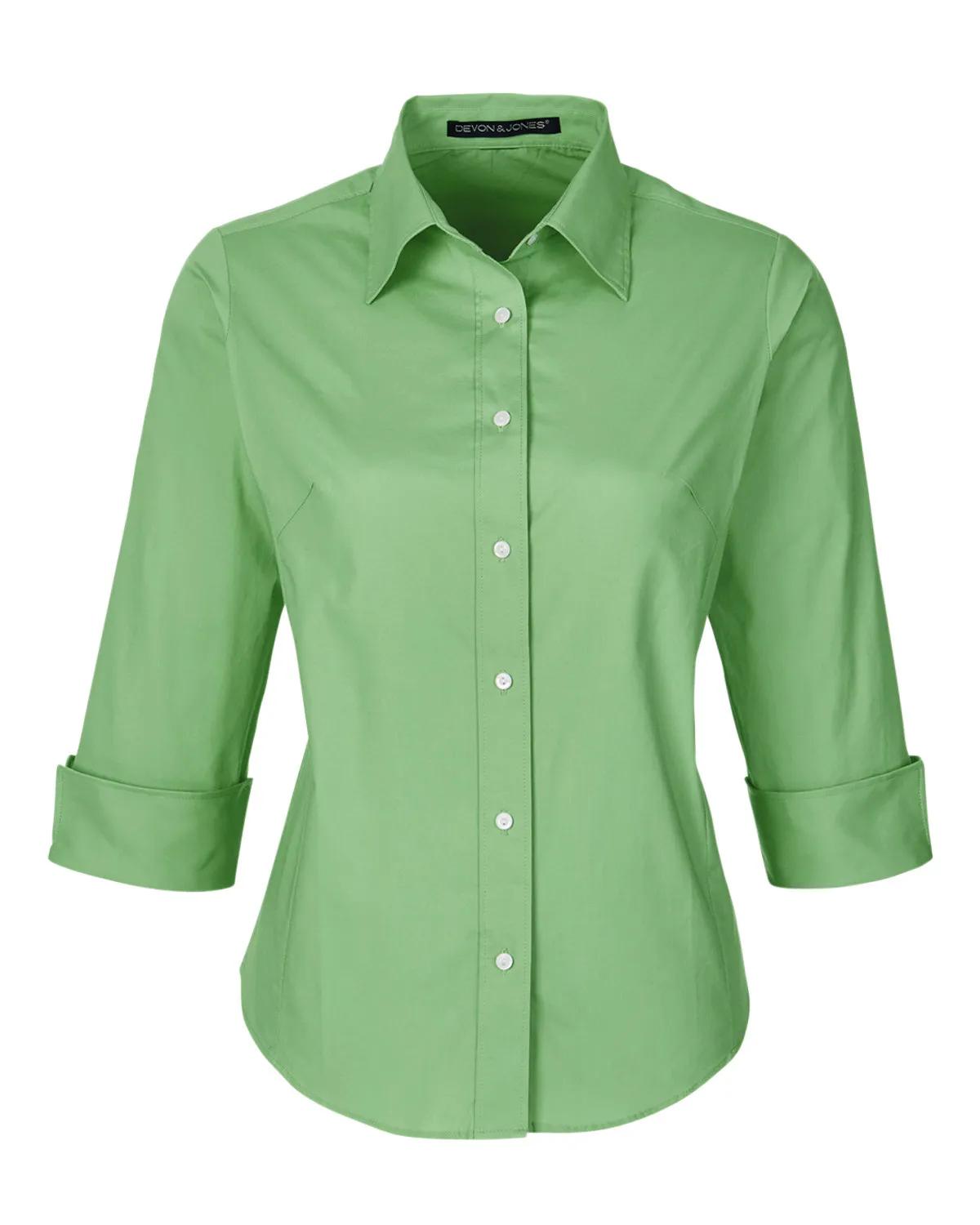 Ladies' Perfect Fit™ Three-Quarter Sleeve Stretch Poplin Blouse 48 of 48