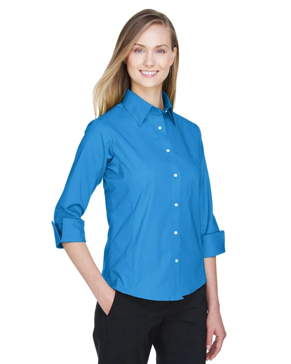 Ladies' Perfect Fit™ Three-Quarter Sleeve Stretch Poplin Blouse 26 of 48