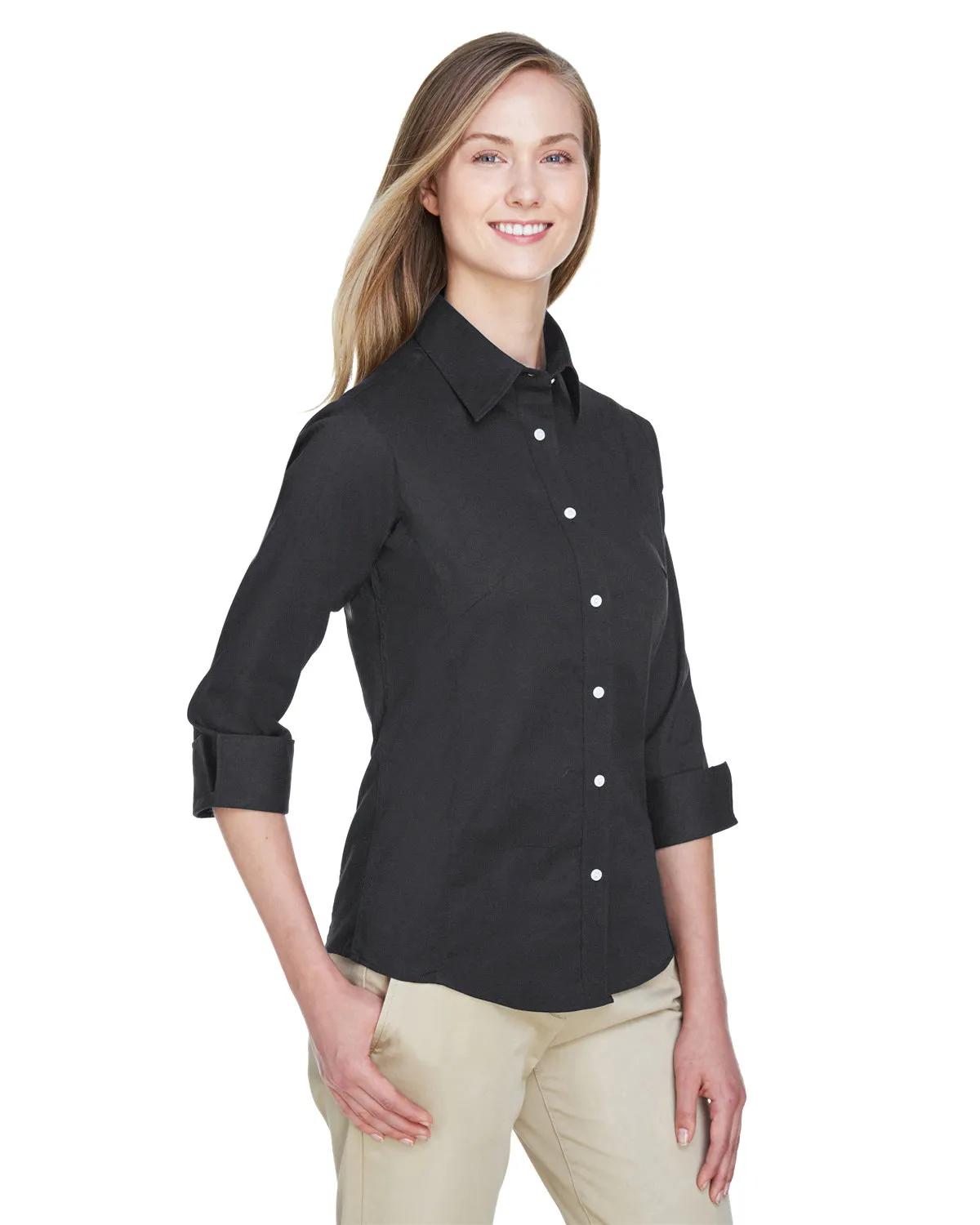 Ladies' Perfect Fit™ Three-Quarter Sleeve Stretch Poplin Blouse 13 of 48