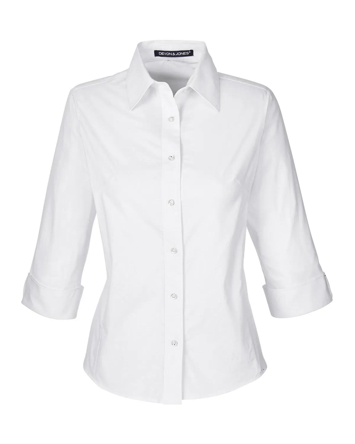 Ladies' Perfect Fit™ Three-Quarter Sleeve Stretch Poplin Blouse 12 of 48