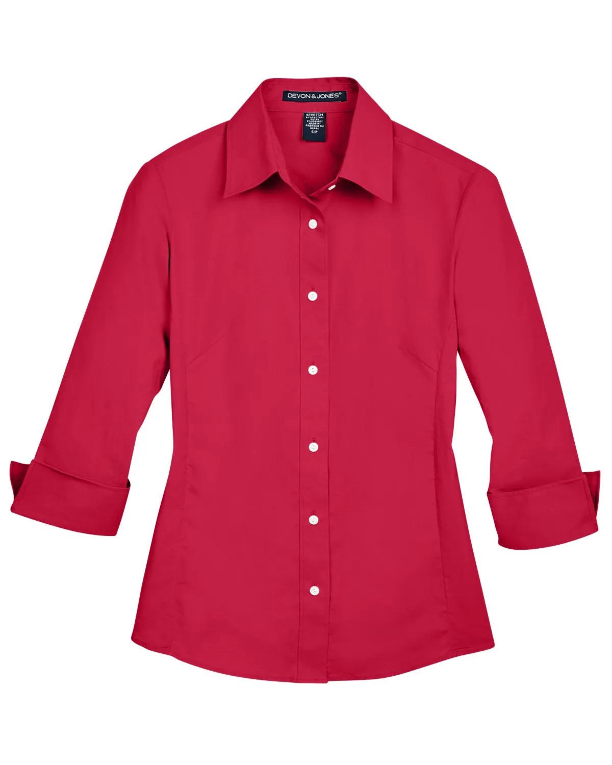 Ladies' Perfect Fit™ Three-Quarter Sleeve Stretch Poplin Blouse 23 of 48